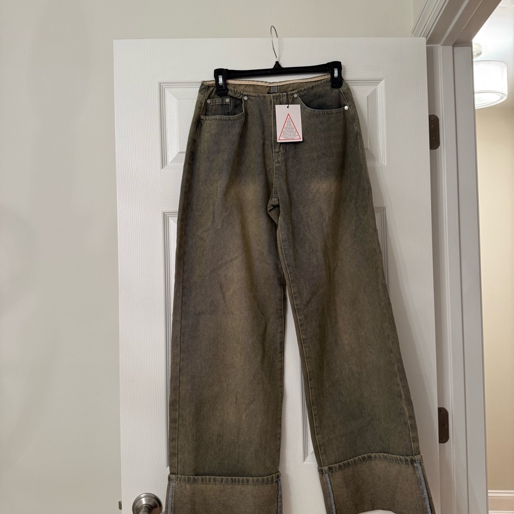 Boohoo Turn Up Cuff Wide Leg Jean - Picture 3 of 11